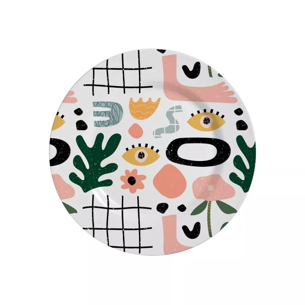 Prato Sobremesa Cerâmica Branca 21cm - Conjunto 6 Peças