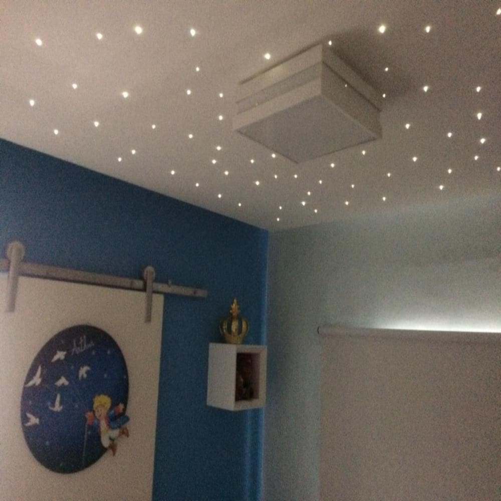 Kit 300 Noite Estrelada Fibra Otica Efeito Estrelado Branco