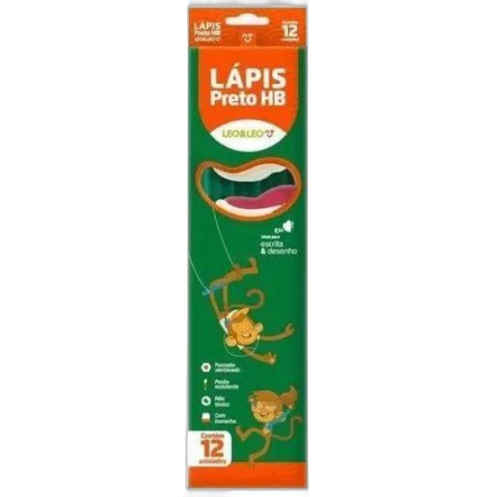Kit 72 Lápis Sextavado Grafite Hb Com Borracha - Léo&Léo -
