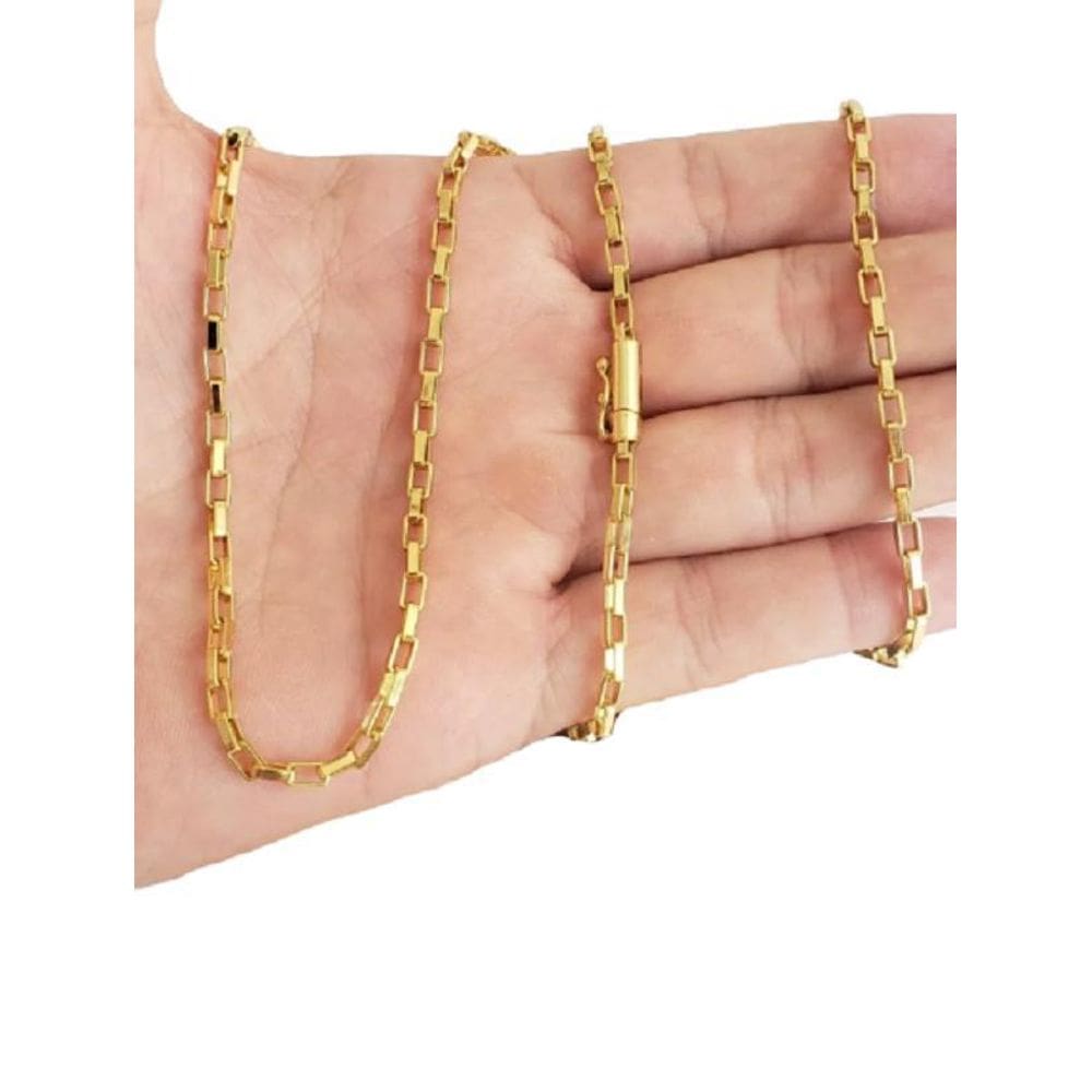 Cordão Banhado A Ouro 18K Modelo Tijolinho 3Mm
