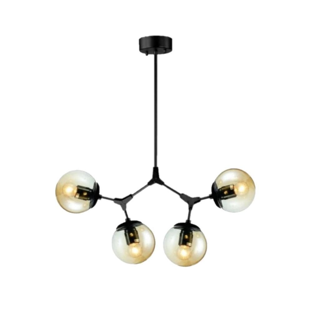 Pendente Moderno Jabuticaba 4 Vidros Mesa Bancada Gourmet Pr