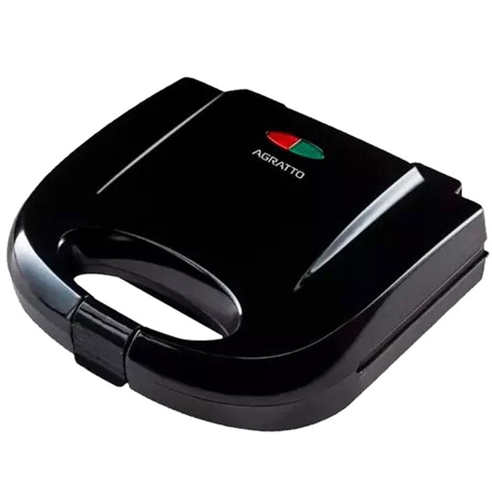 Máquina de Waffle Dupla Antiaderente Elétrica Omelete Pão de Queijo Aroma 220V Preta Agratto Awaf01i