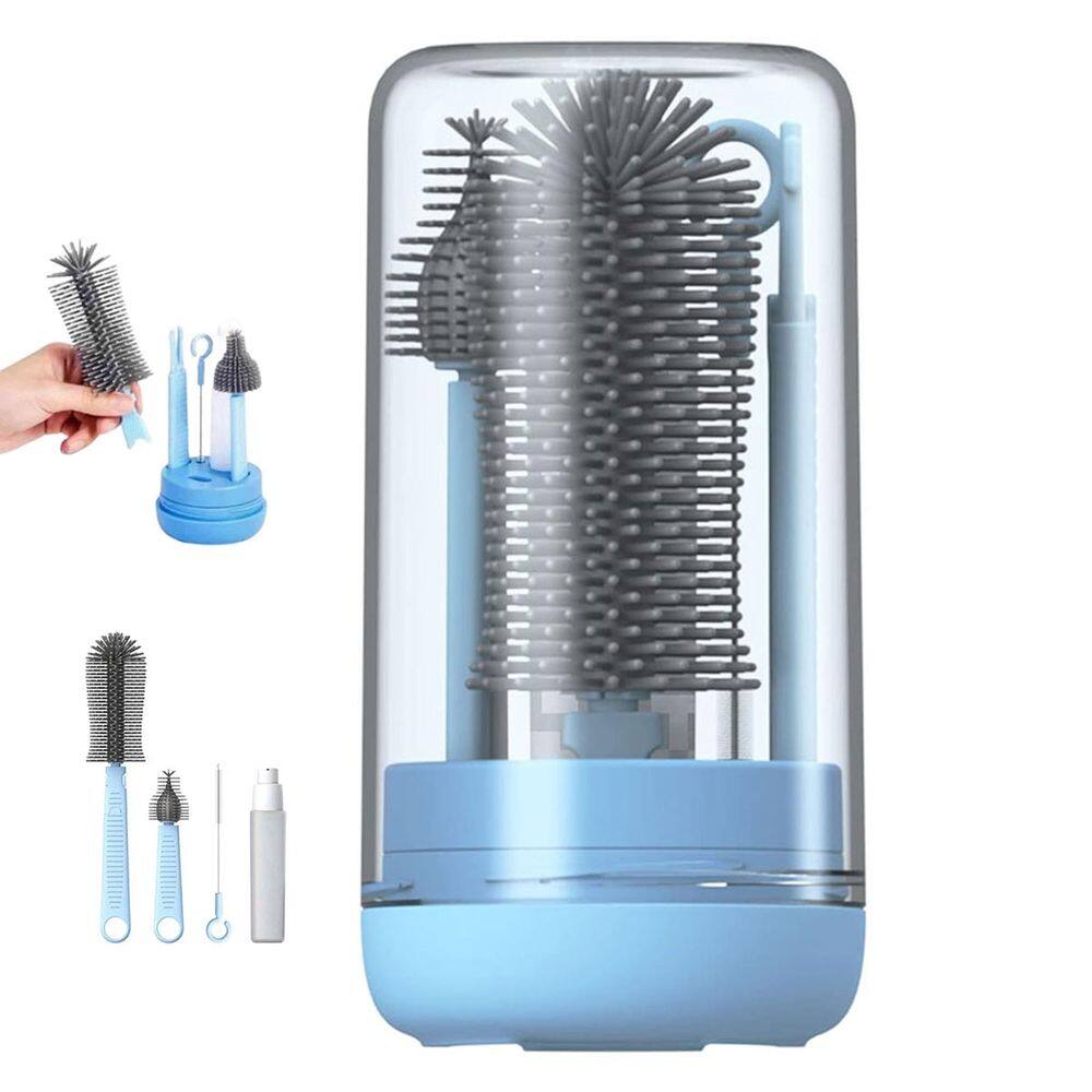 Kit Escova de Limpeza 4 em 1 Mamadeira Garrafa Copo Bebe Criança Higiene Limpeza Bolsa Mala Portatil Passeio Viagem