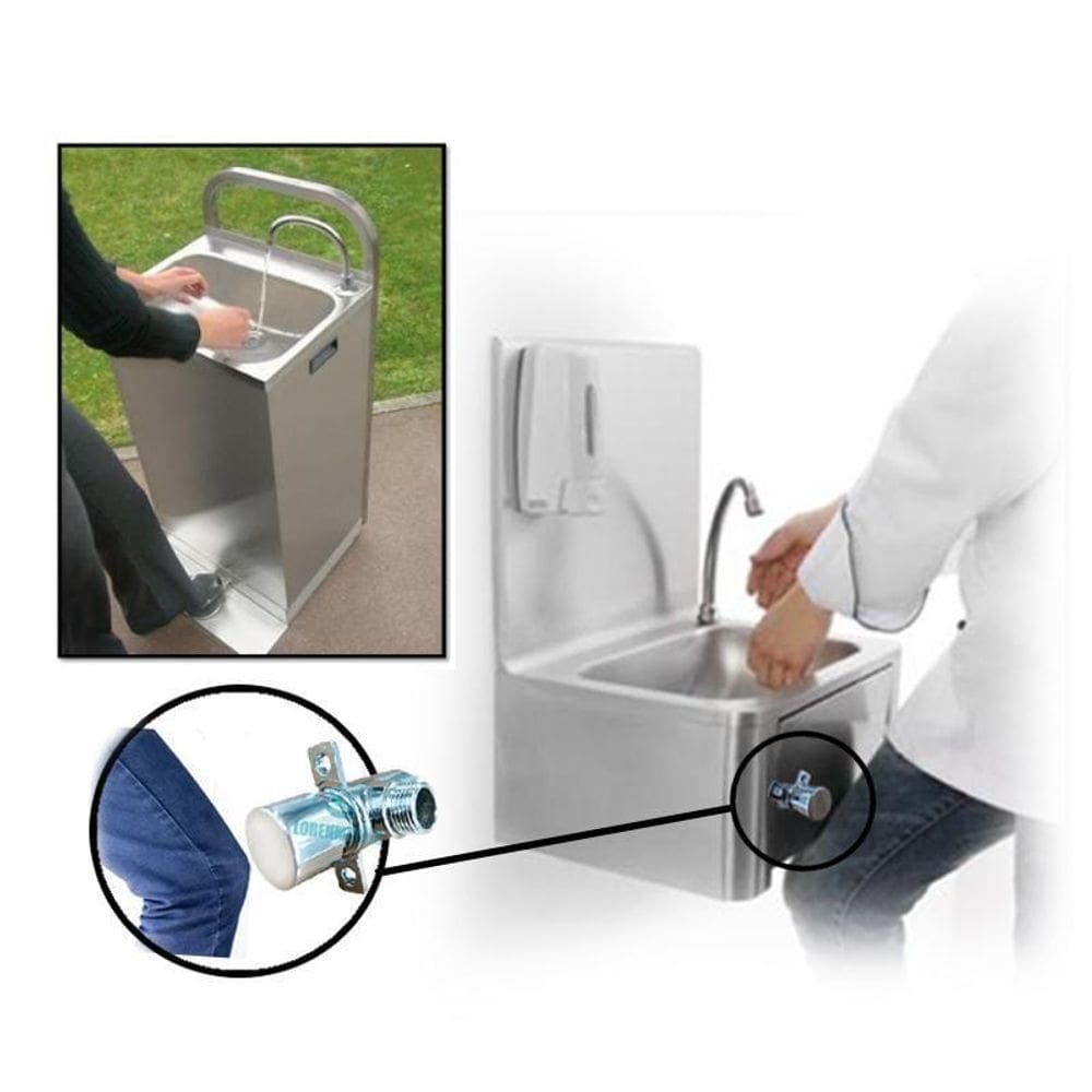 Acionador De Pedal Mecânico Joelho Para Torneira Em Metal