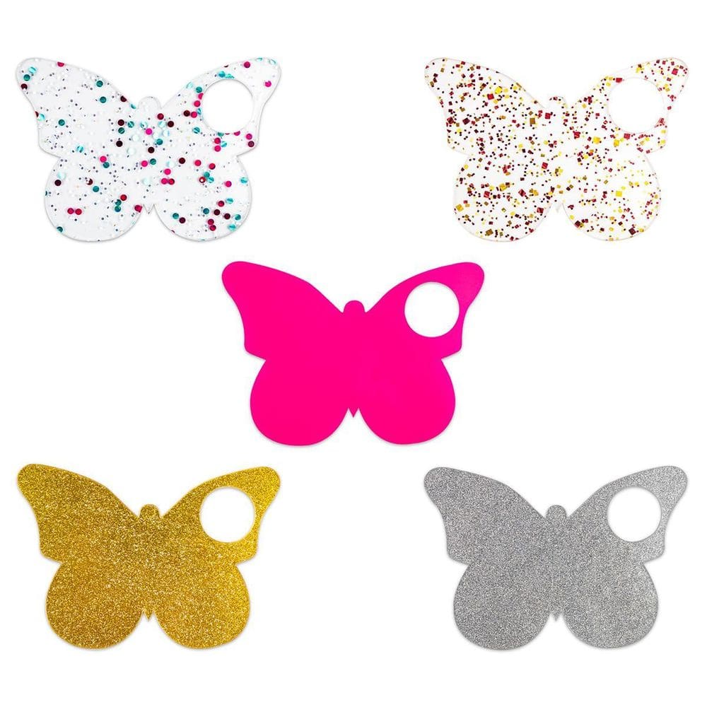 Kit 5 Placas De Mão Borboleta Para Fotos Exibição De Unhas