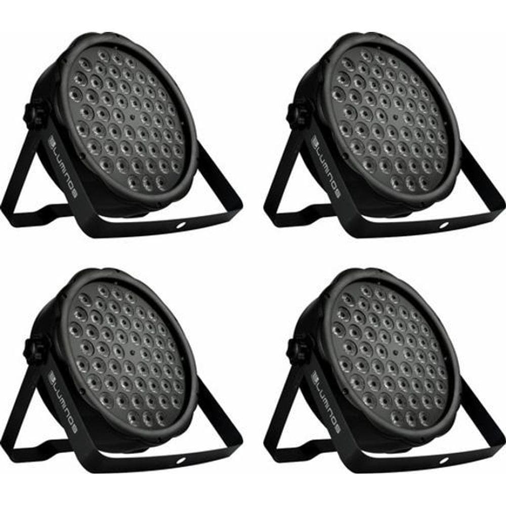 Kit 4 Refletor Led Par 64 54 Leds 2W Rgbw Slim 54X2 Luminos