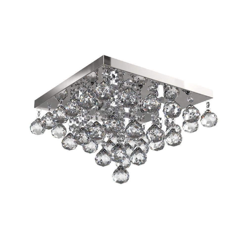 Plafon Lustre De Cristal 32Cm Living Hall Entrada Loft