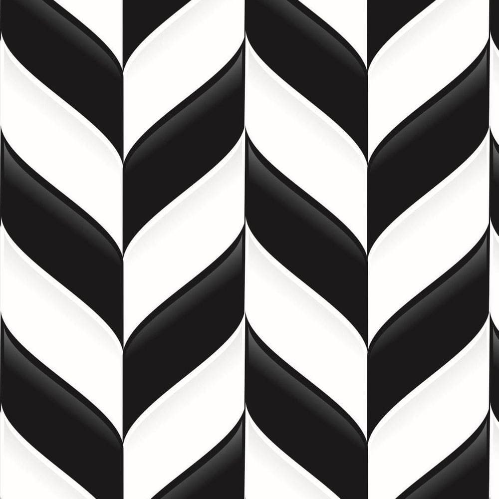 Papel De Parede Lavável Arabesco Preto E Branco 3M