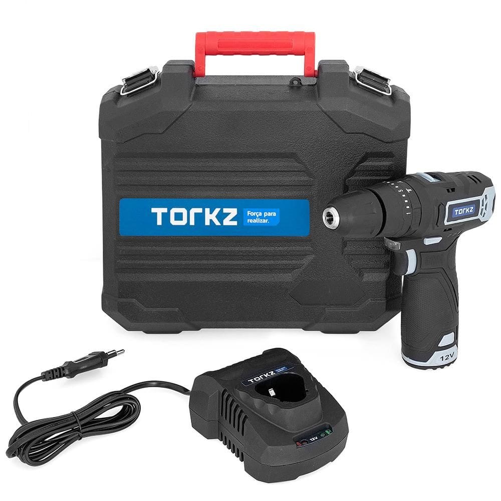 Furadeira Parafusadeira de Impacto à Bateria Torkz Profissional TRB0014, 1 Bateria, 12V