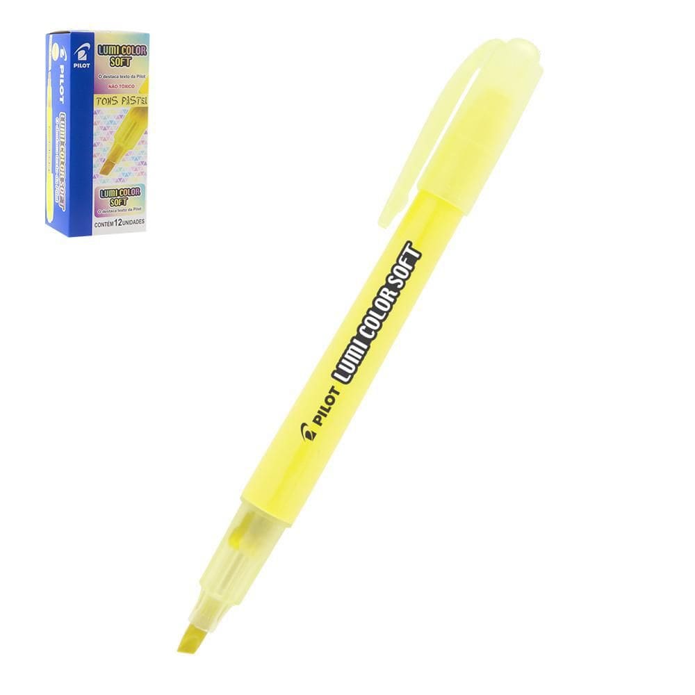 Marca Texto Pilot Lumi Color Soft Amarelo Pastel Com 12Un