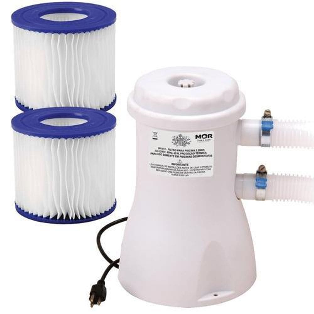 Filtro Mor Para Piscina Bomba Completa Com Refil Extra