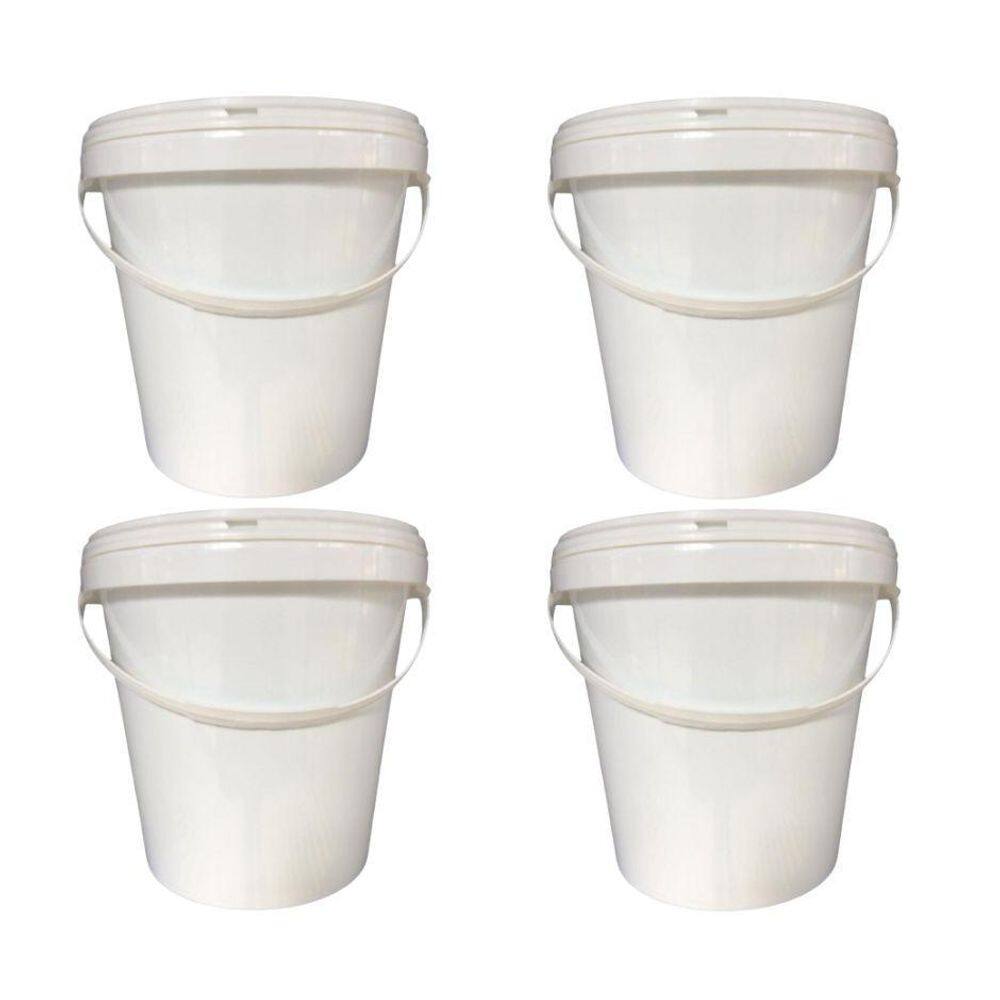 Balde Para Guardar Brinquedos 3.6L E Tampa Lacre - 4 Pçs
