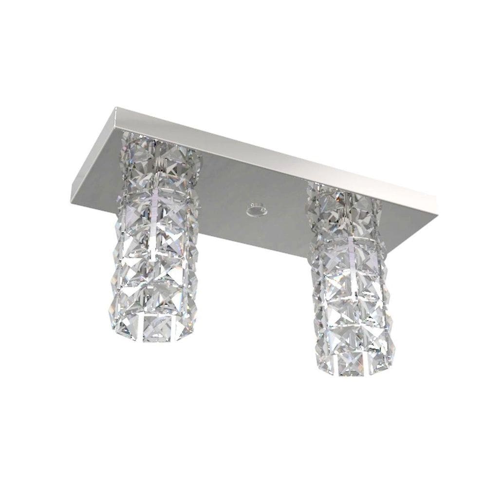 Plafon De Cristal Retangular L30X12Cm Balcão Lavabo