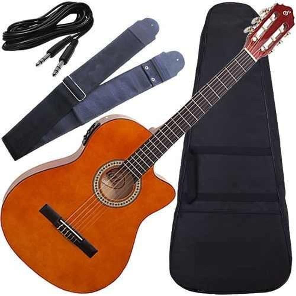 Kit Violão Eletroacústico Eq 3 Banda + Capa Nf14 Nt Giannini