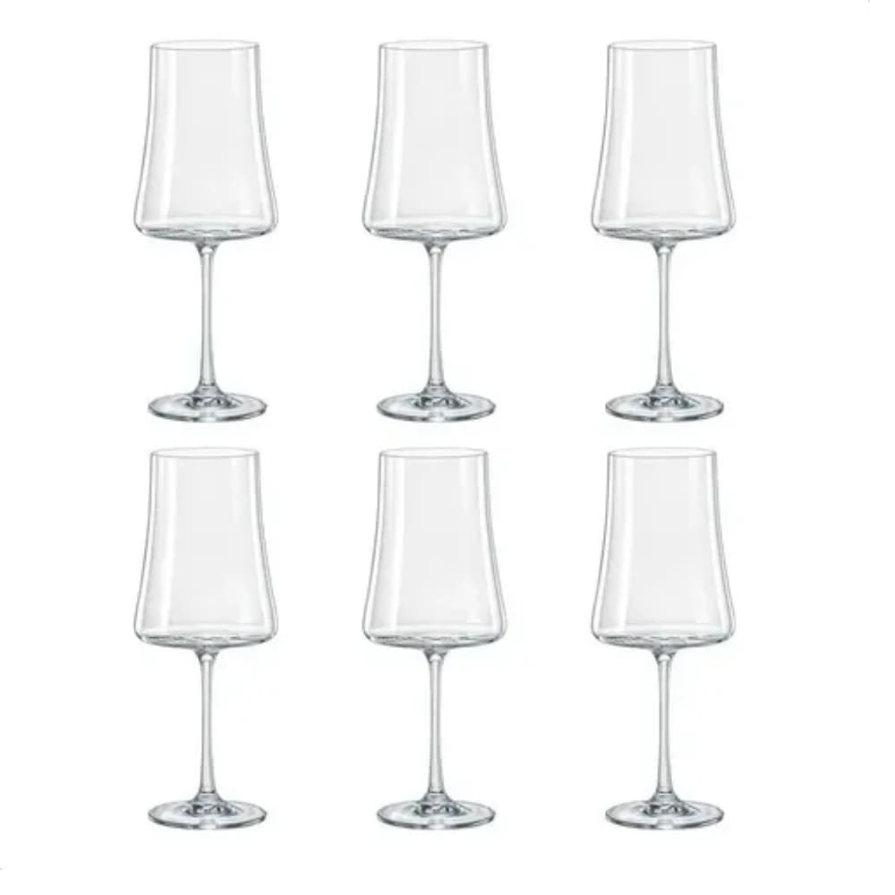 Kit 6 Taças de Cristal para Vinho Bohemia 560ml - XTRA NDI