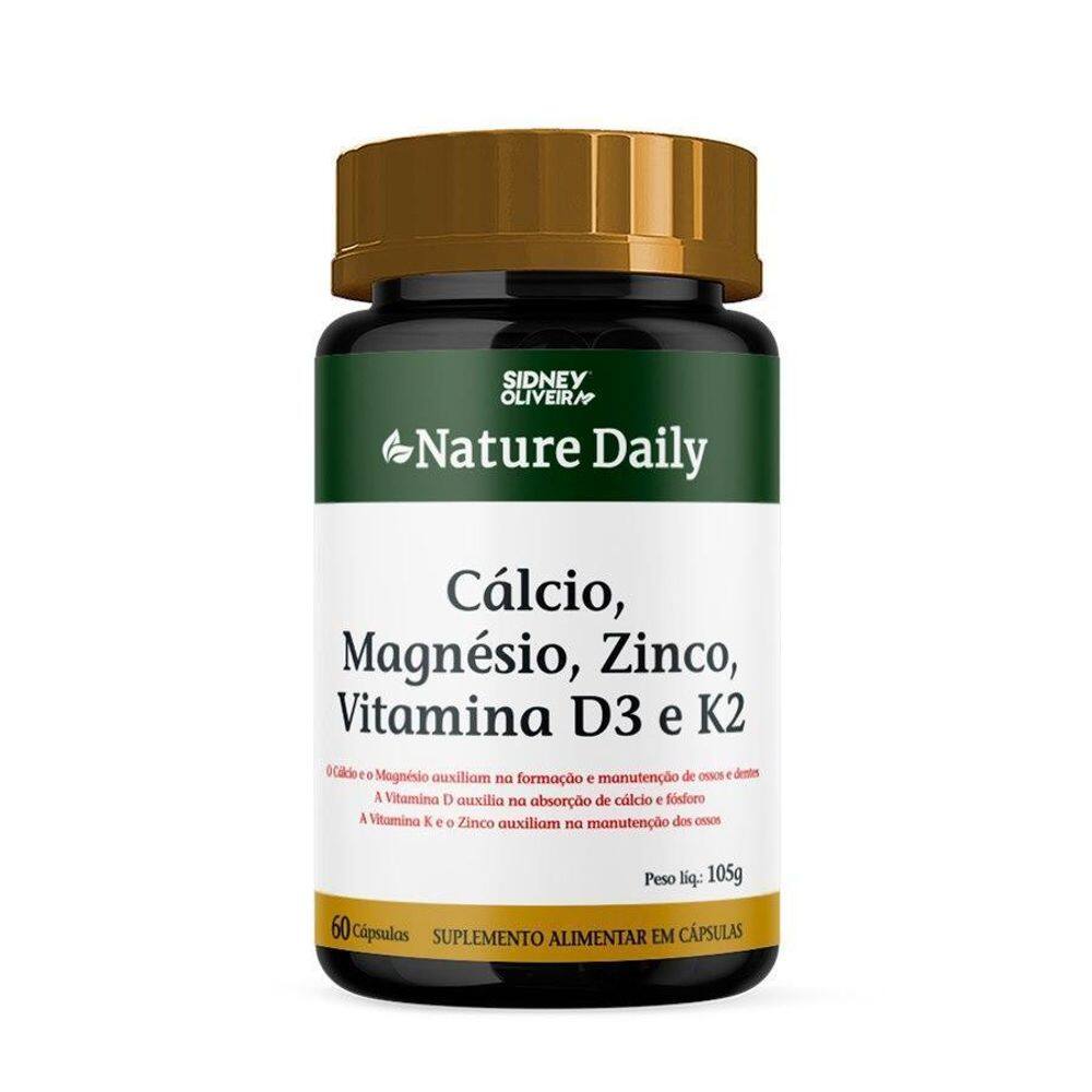 Cálcio + Magnésio + Zinco + Vitamina D3 + K2 60 Cápsulas