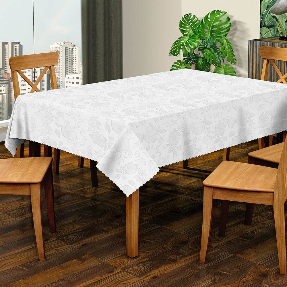 Toalha de Mesa Térmica 138X200cm Jacquard Salehtex Branca