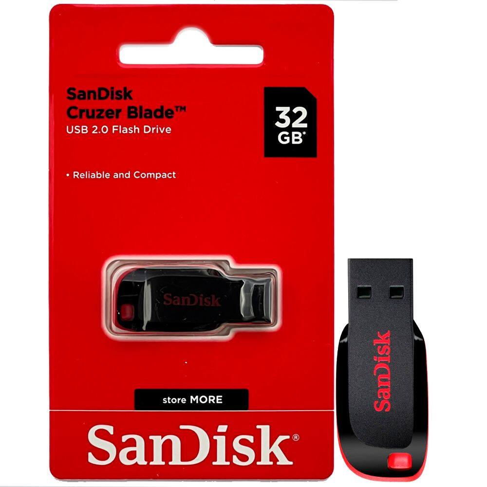 Pen Drive SanDisk Cruzer Blade 32GB USB 2.0 - até 15?MB/s de Leitura - Modelo SDCZ50-032G-B35