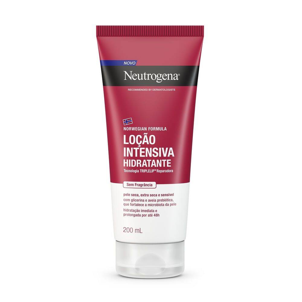 Loção Hidratante Corporal Intensivo Neutrogena Norwegian Pele Seca e Extra Seca e Sensível sem Perfume 200ml