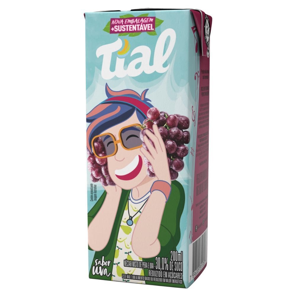 Suco Tial Kids Sabor Uva Néctar Misto de Uva e Pera 200ml