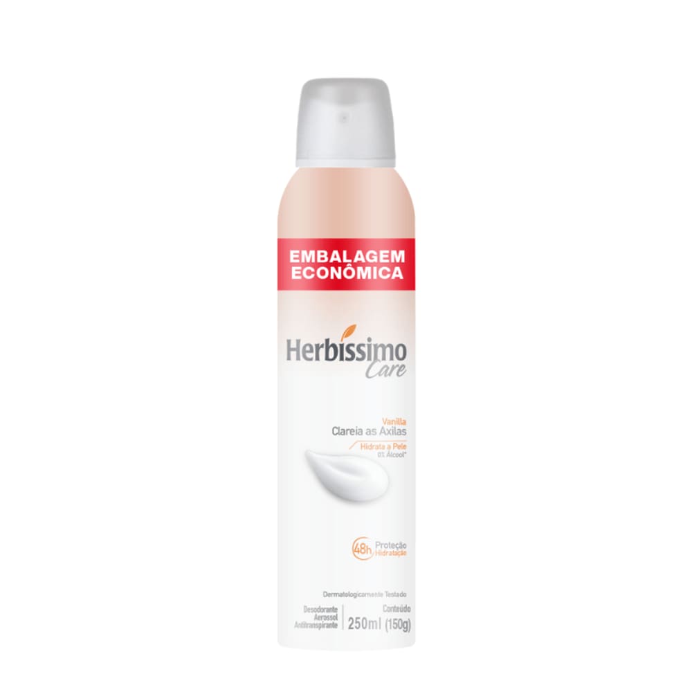 Desodorante Aerossol Antitranspirante Herbíssimo Care Vanilla 250ML