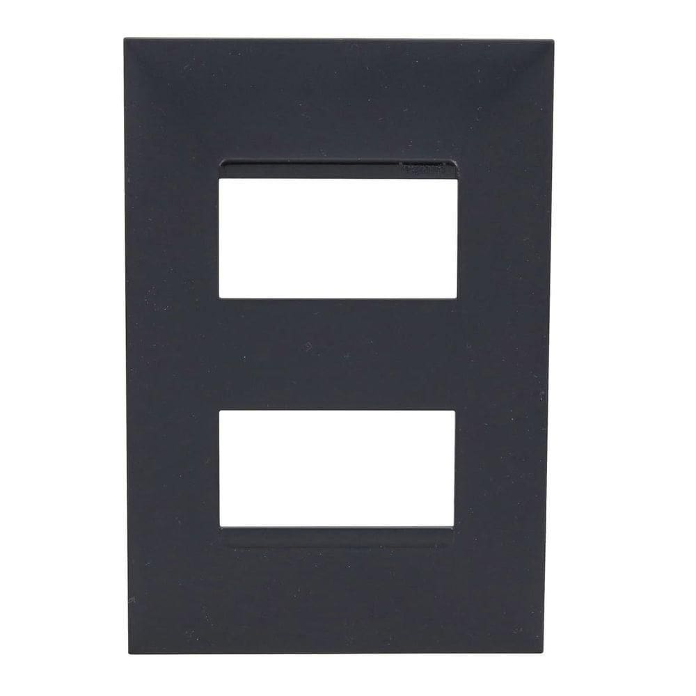 Placa 2 Postos Separados 4x2 Preta 618506pt