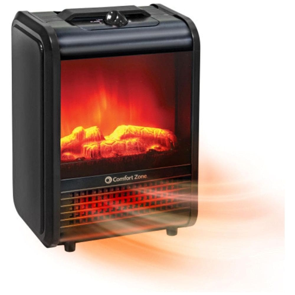 Aquecedor Elétrico Portátil CZFP1 com Chama 3D, 1200W, 110v, CCC COMFORT ZONE CZFP1BK, Preto