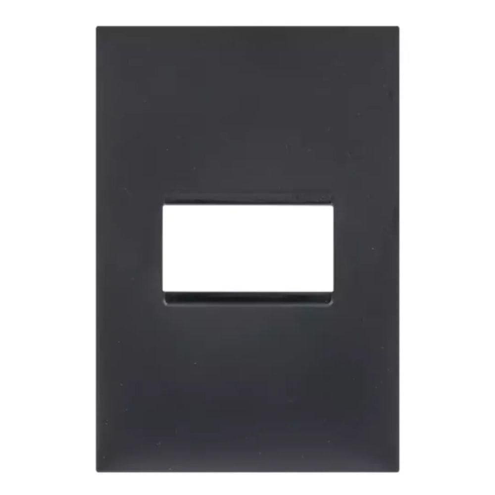 Placa 1 Posto 4x2 Preta 618501pt