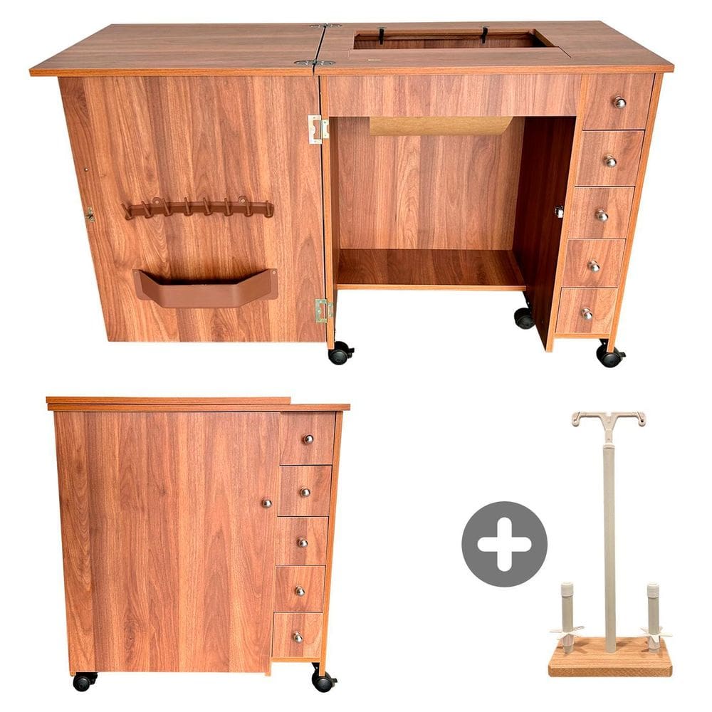 Gabinete Luxo Gaveteiro Máq. Costura Mdf 15Mm 5 Gavetas
