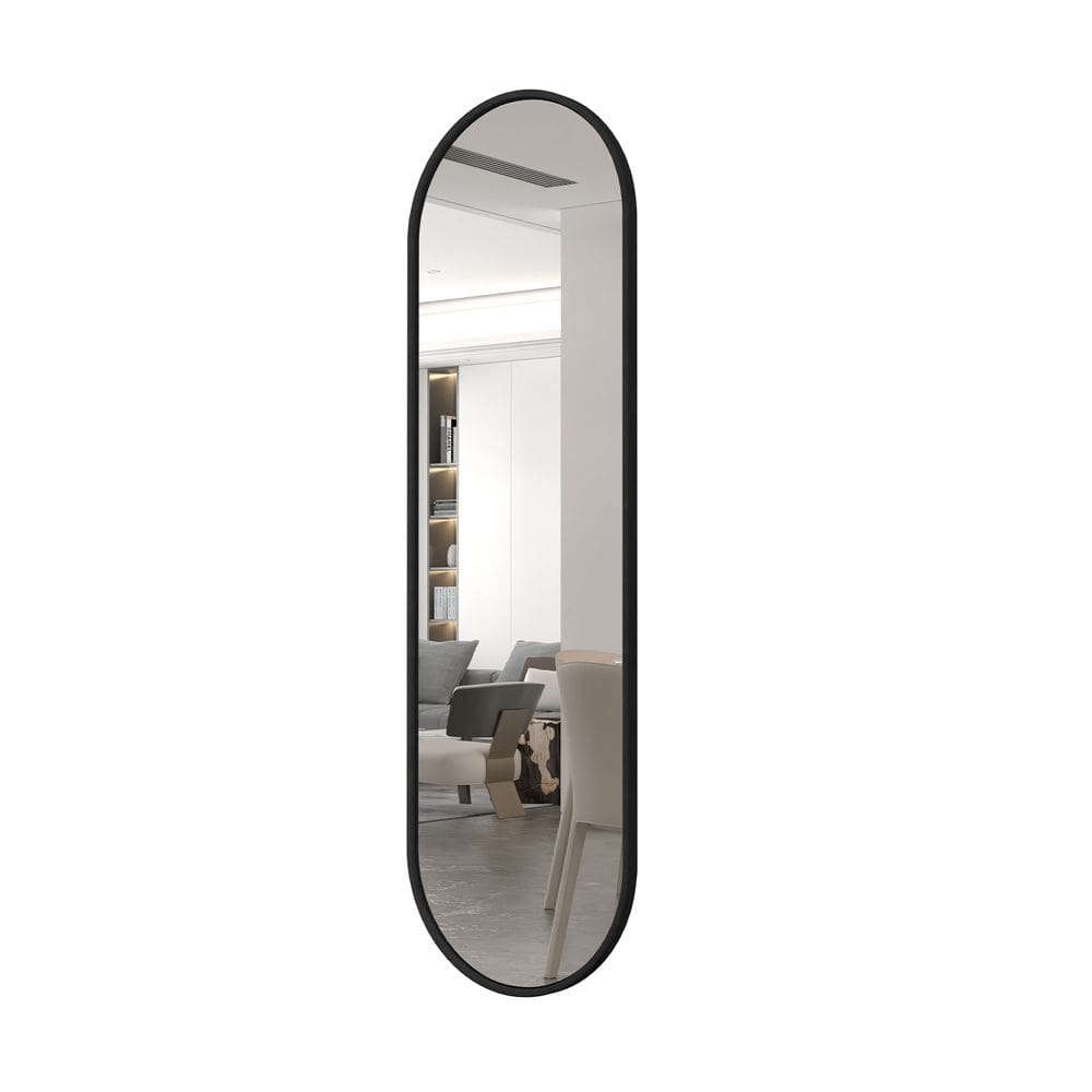 Espelho Oval Almanda Preto - Moveis JB