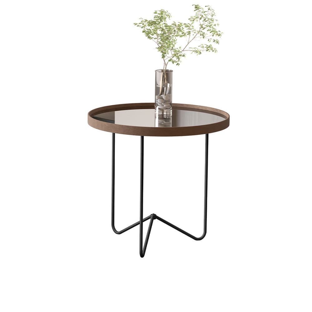 Mesa Lateral Alamanda Castanho Pe Preto - Moveis JB