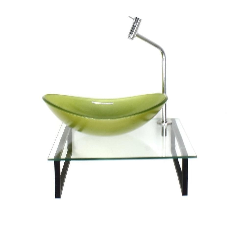 Kit Cuba Vidro Oval 10Mm Verde Oliva Tampo 40Cm Incolor
