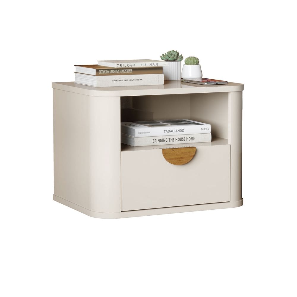 Mesa Cabeceira Suspensa Buriti Off White - Moveis JB