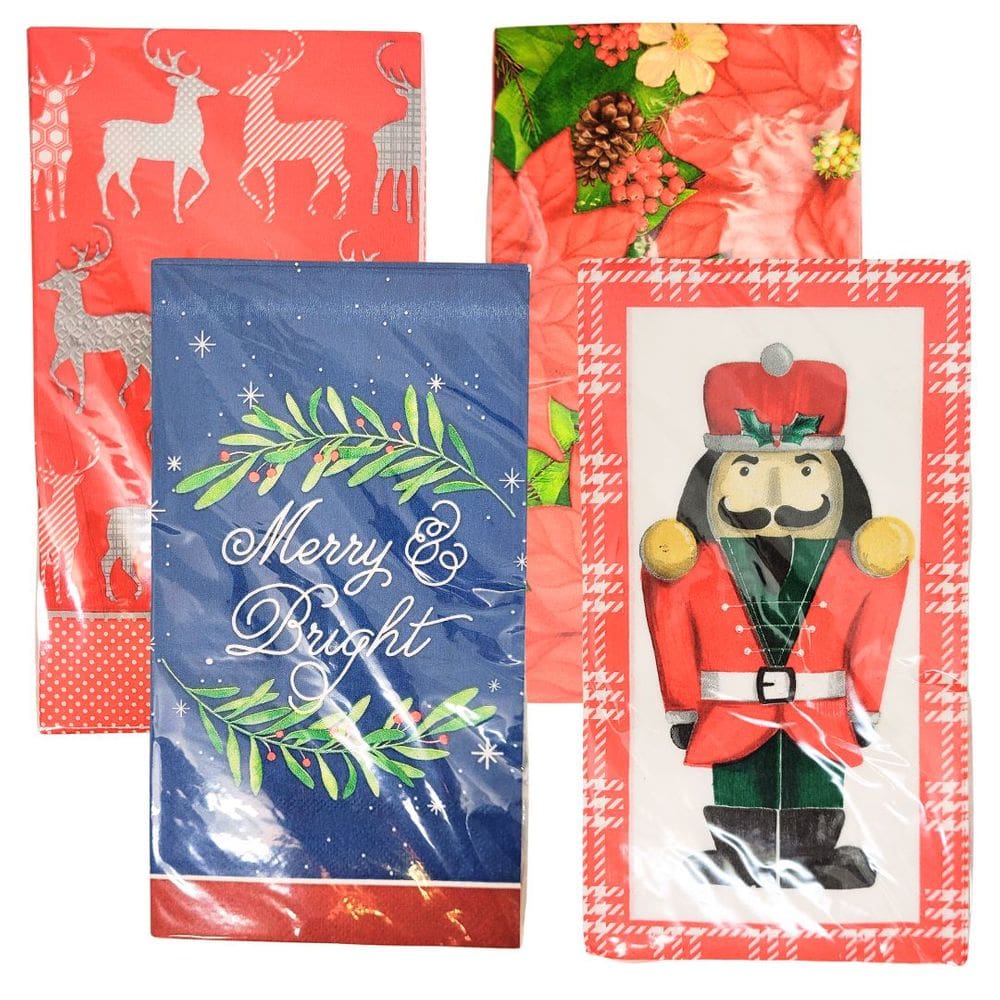 Kit Guardanapos Natalinos Decorados Estampas Diversas 80 Folhas Duplas 20x11cm - Magizi