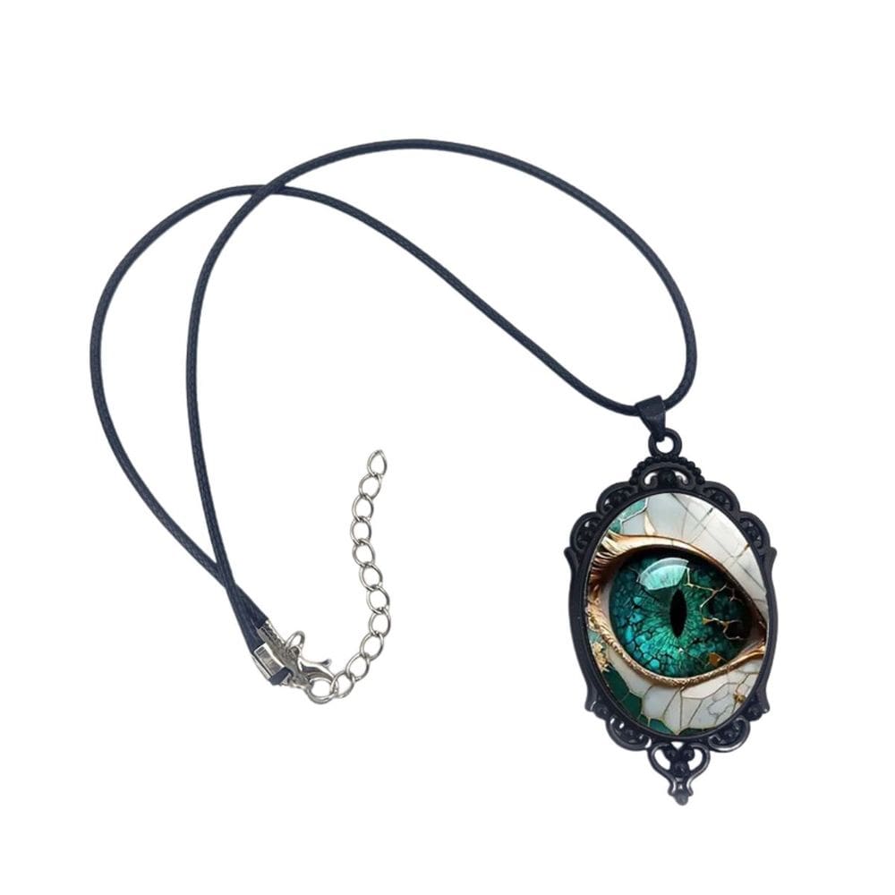 Colar Olho Dragão Vintage Corrente Ajustável unisex moda