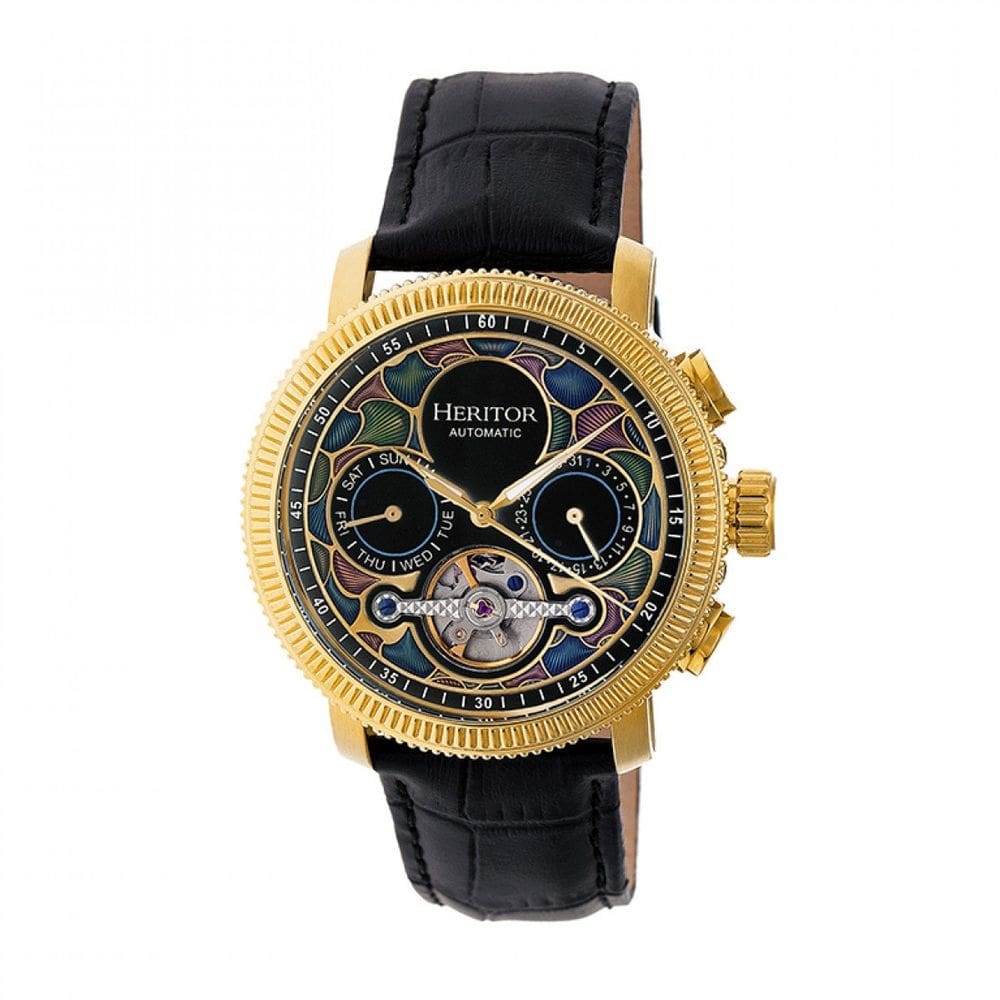 Relógio HERITOR HERHR3502 automático para homens com pulseira de couro