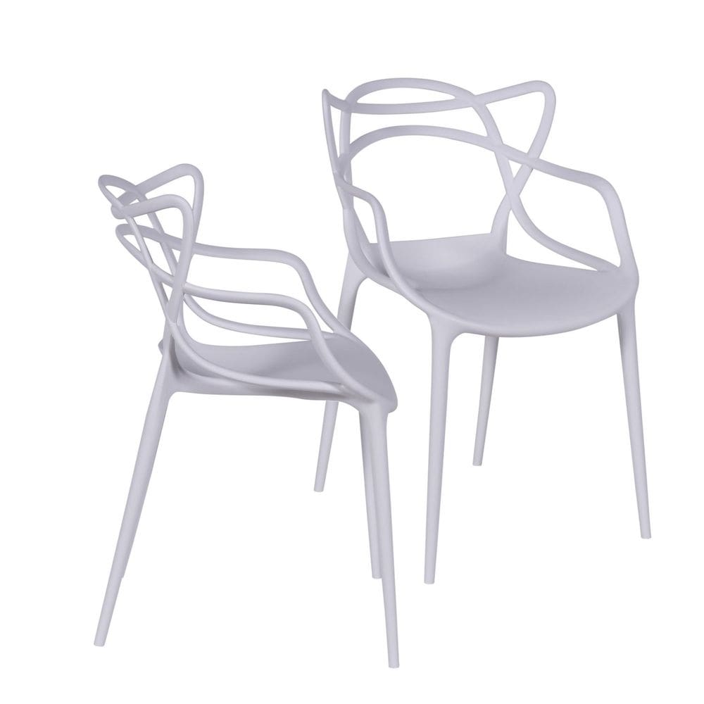 Kit 2 Cadeiras para Sala de Estar Solna Branco