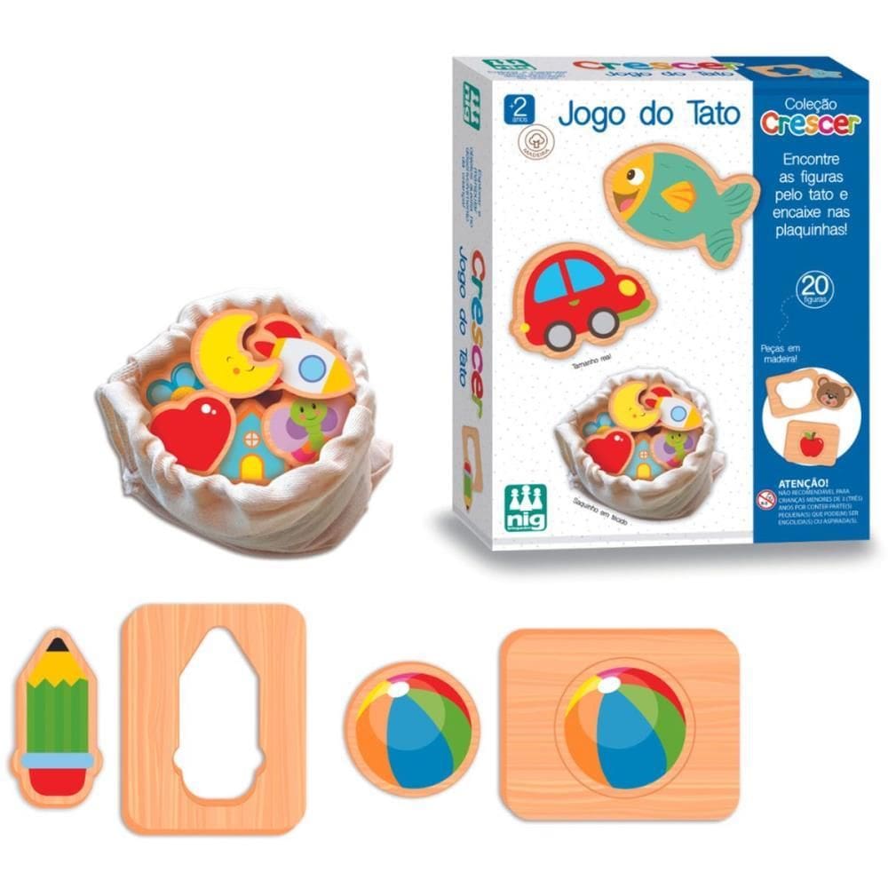 Brinquedo Educativo Jogo Do Tato Em Madeira 20pçs