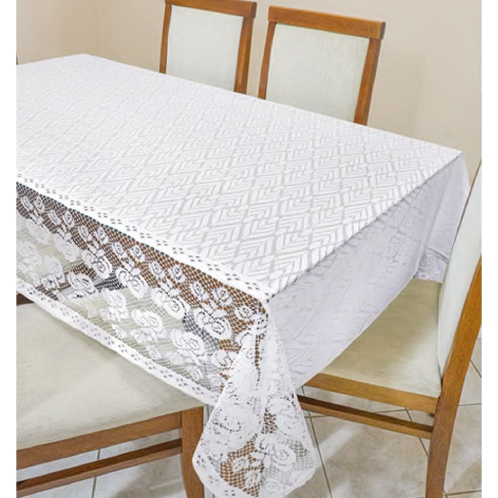 Toalha de Mesa de Renda Floral Jacquard 3,00m x 1,70m