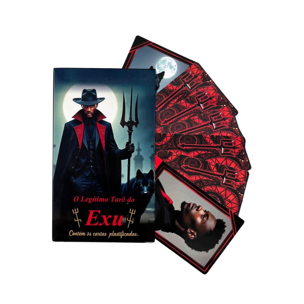 O autêntico Tarô Do Exu 36 Cartas Plastif e Manual + Presente