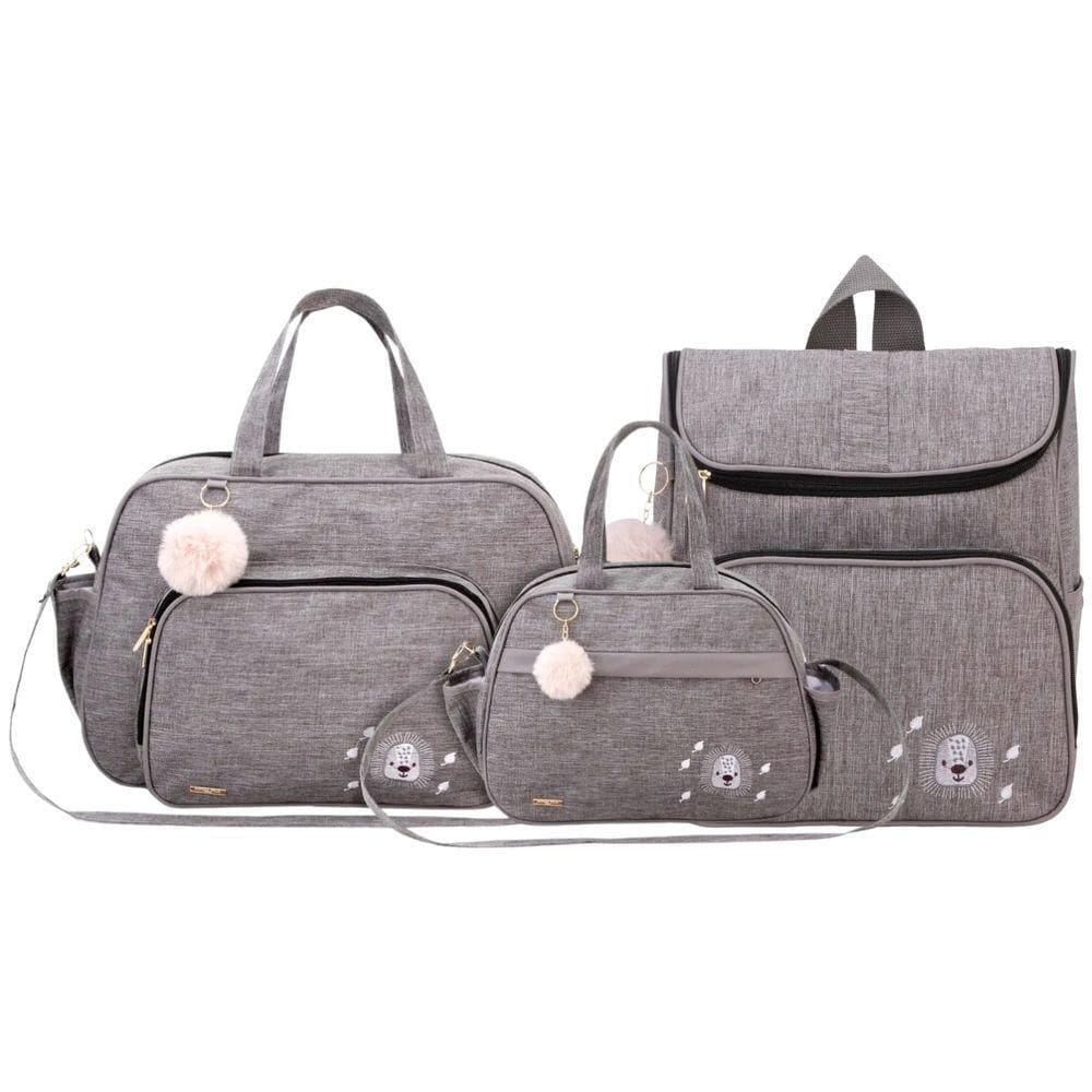 Kit Bolsas Maternidade Espera Feliz Garden Cinza