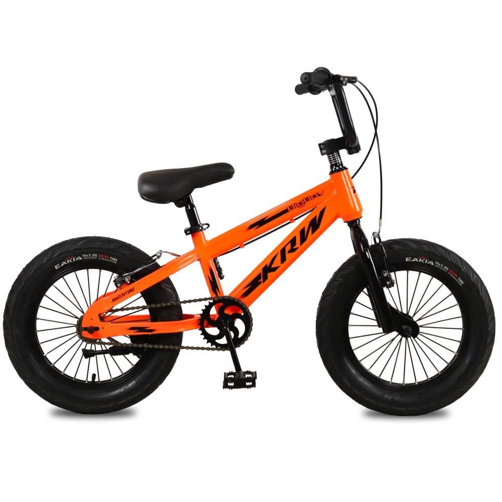 Bicicleta KRW Infantil Aro 16 BigBoy Menino Aço Carbono Freio V-Brake com Descanço Lateral M16