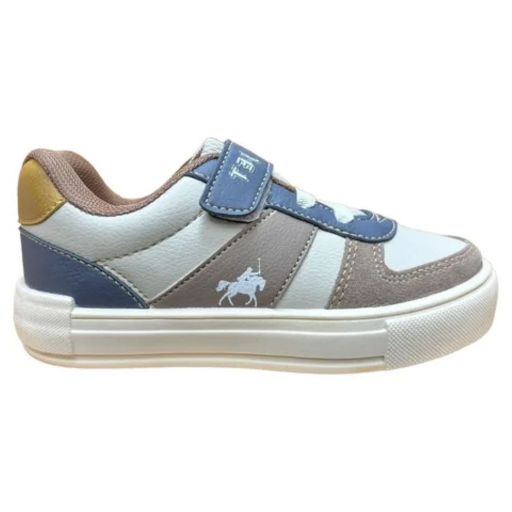 Tênis Jet Kids Casual fecho aderente Prático Lazer Infantil Bege