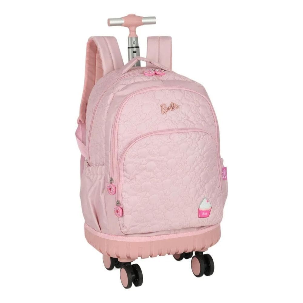 Mochila C/Rodinhas Luxcel Note Barbie Rosa