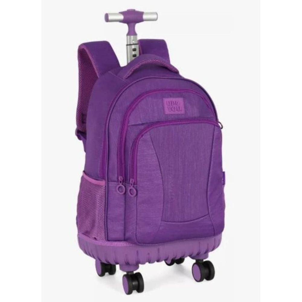 Mochila C/Rodinhas Up4you Note Fios De Lurex Roxa