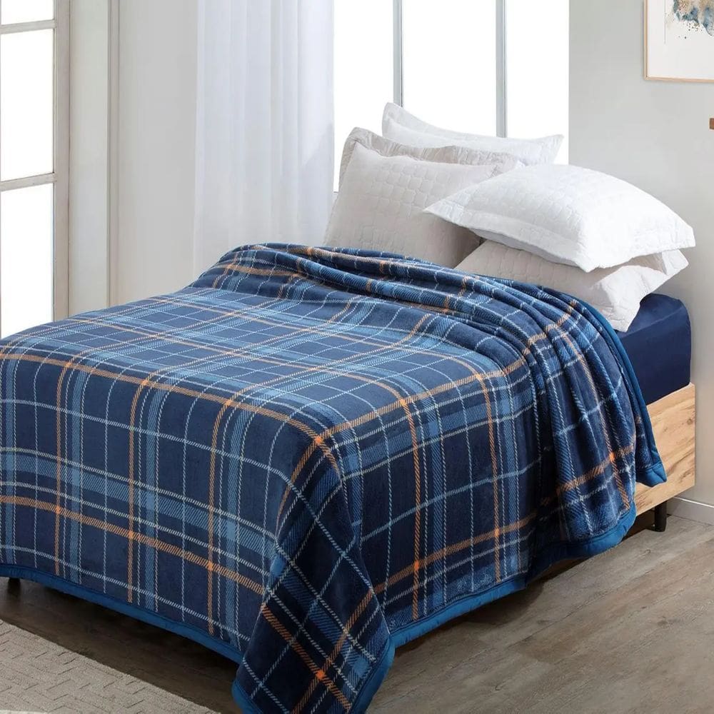 Cobertor Casal Jolitex Dyuri Extra Macio Tweed Azul