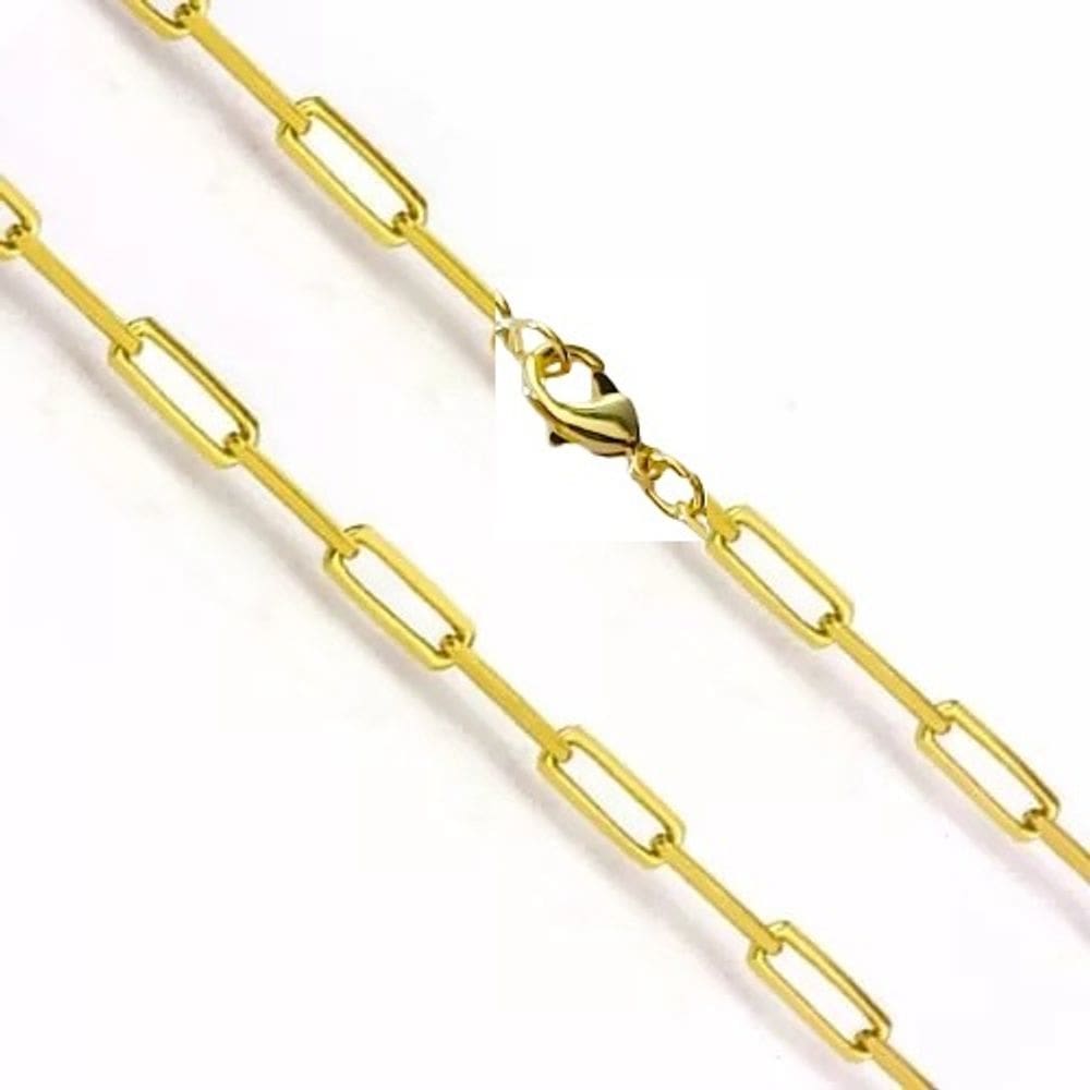 Corrente Elo Longo 70cm Feminina Banhada a Ouro