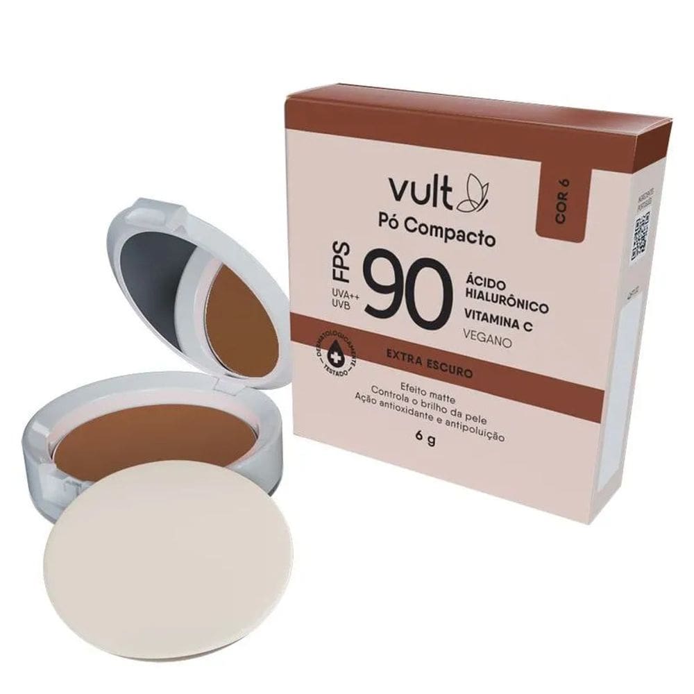 Pó Compacto Facial Vult FPS90 - Extra Escuro