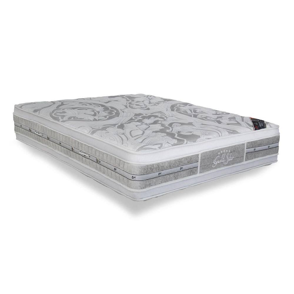 Colchão King Espuma Látex Molas Ensacadas Super Luxo Double Face Euro Pillow (193x203x36) - Castor