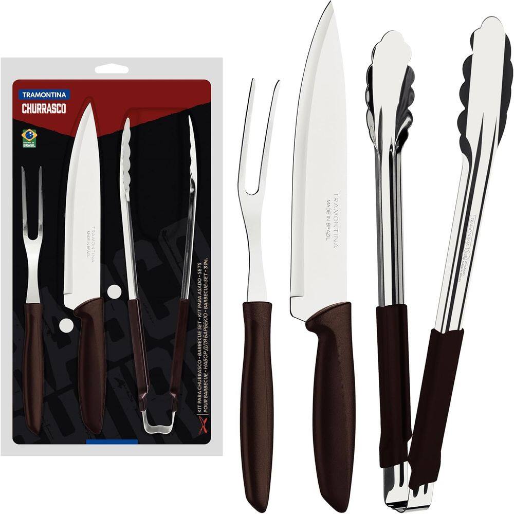 Kit para Churrasco Tramontina Plenus com Lâminas em Aço Inox